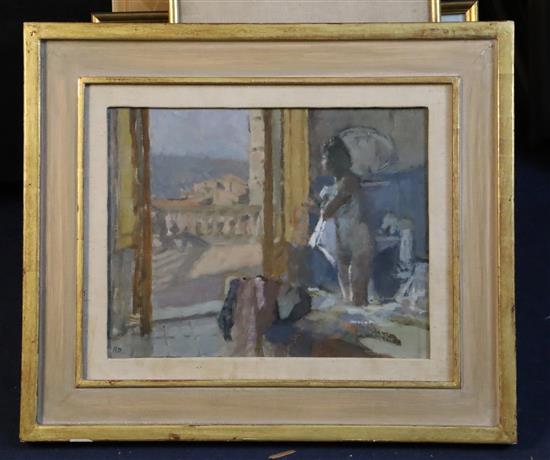 § Bernard Dunstan (1920-2017) San Gimignano 9 x 11.75in.